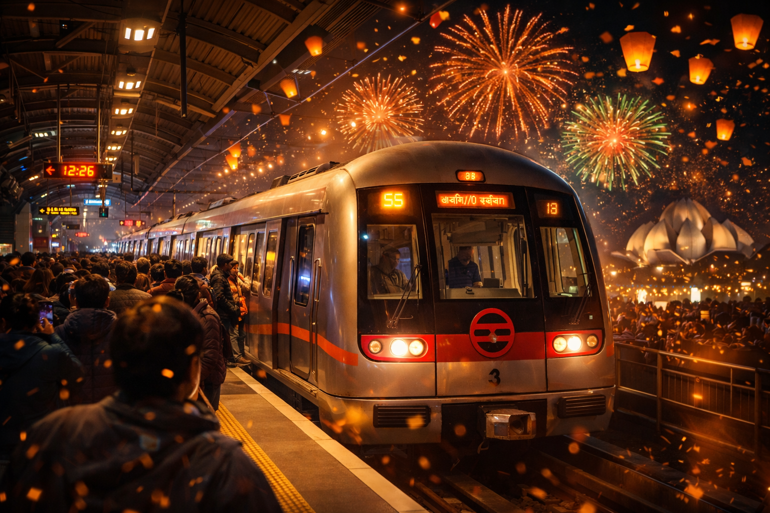 Delhi Metro Timings on New Year Night