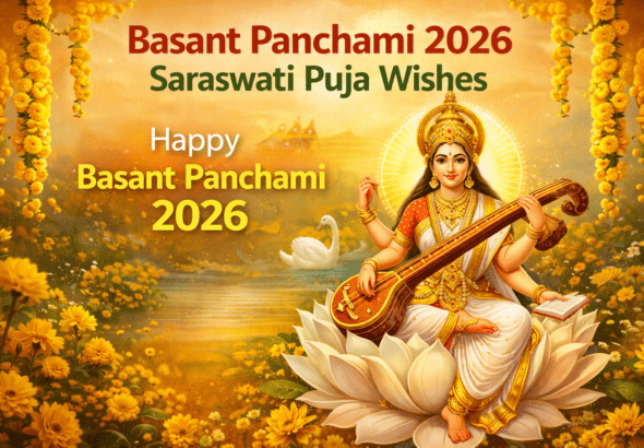 Happy Basant Panchami 2026: Goddess Saraswati Blessing Devotees with Knowledge and Wisdom