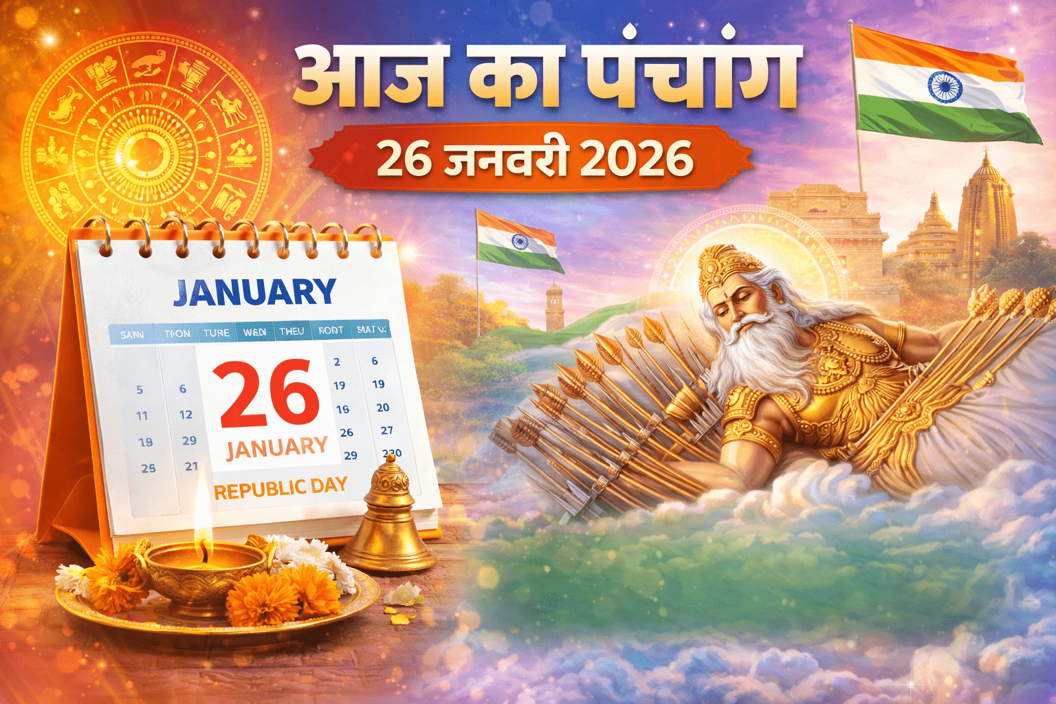 Aaj Ka Panchang Republic Day 2026 Bhishma Ashtami Shubh Muhurat
