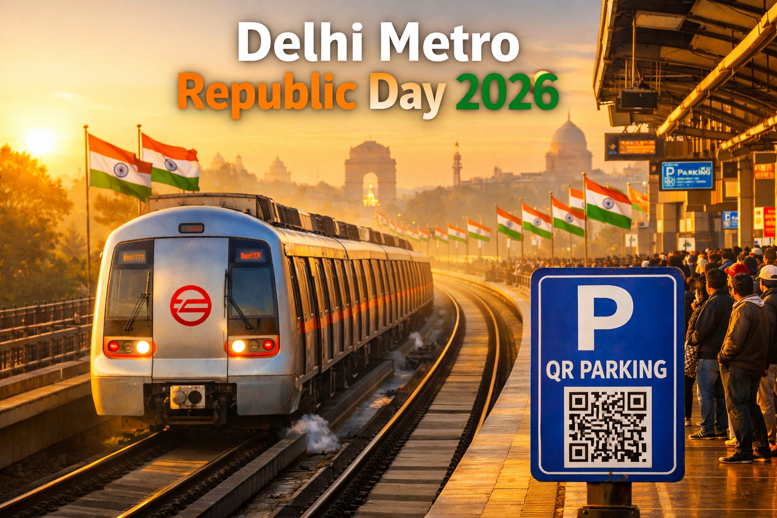 Delhi Metro Timing Republic Day 2026 DMRC Parking QR Thumbnail