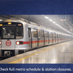 Delhi Metro train at station on 26 January 2026 Republic Day in New Delhi