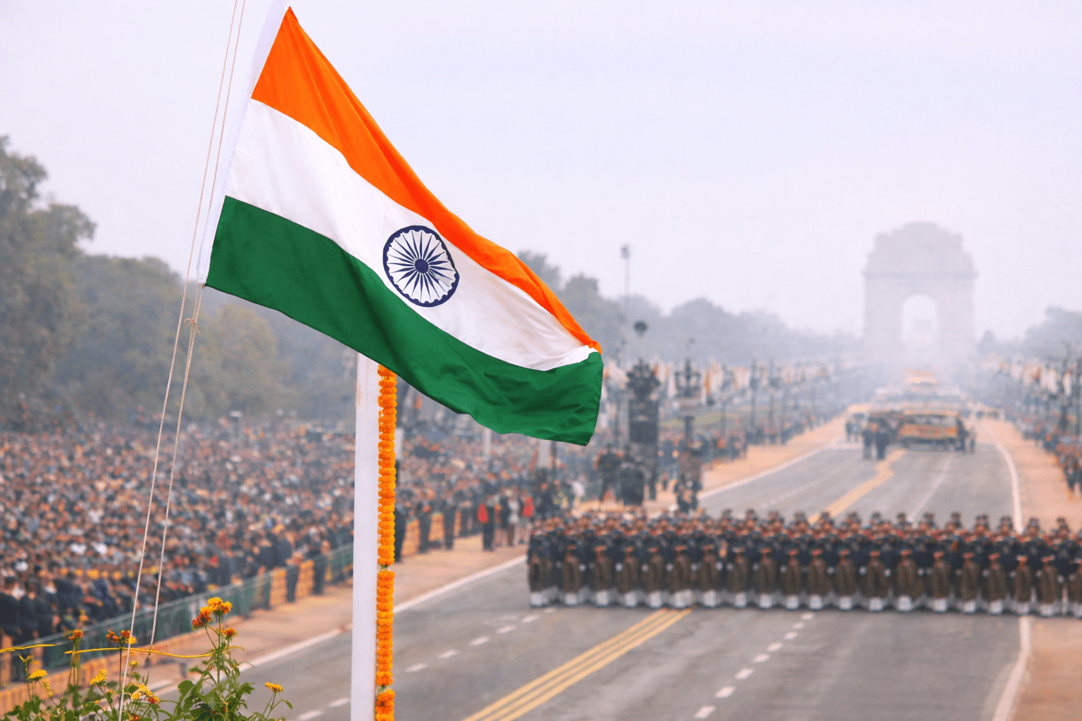 President of India hoisting the national flag at Republic Day parade in New Delhi