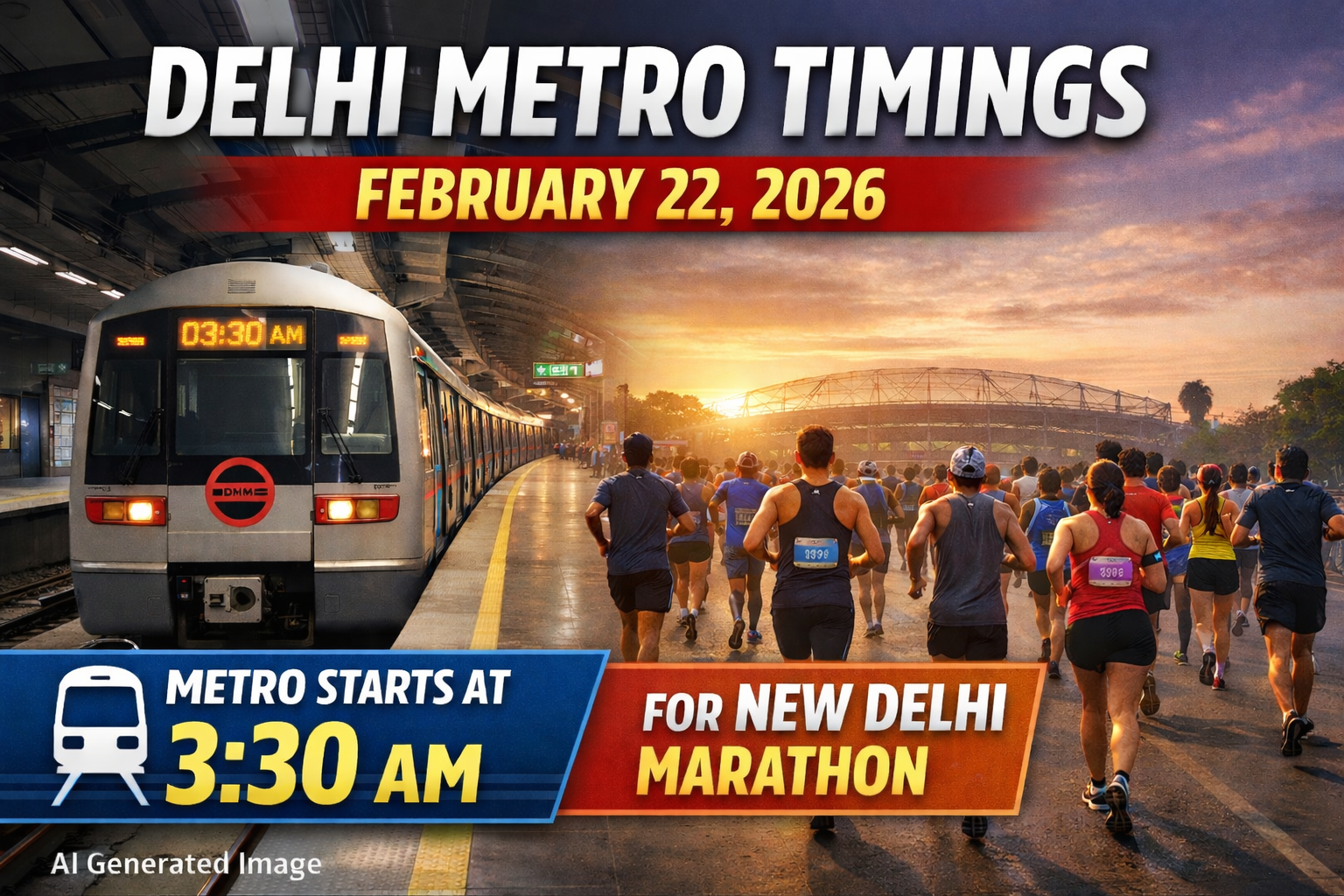 Delhi Metro Timing on 22 February 2026